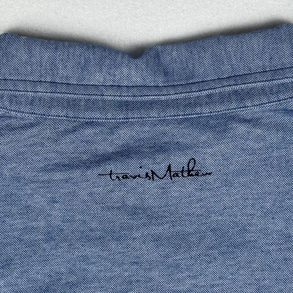Travis Mathew Men's Polo Shirt Golf Large Short Sleeve Cotton Blend Blue - Picture 9 of 12